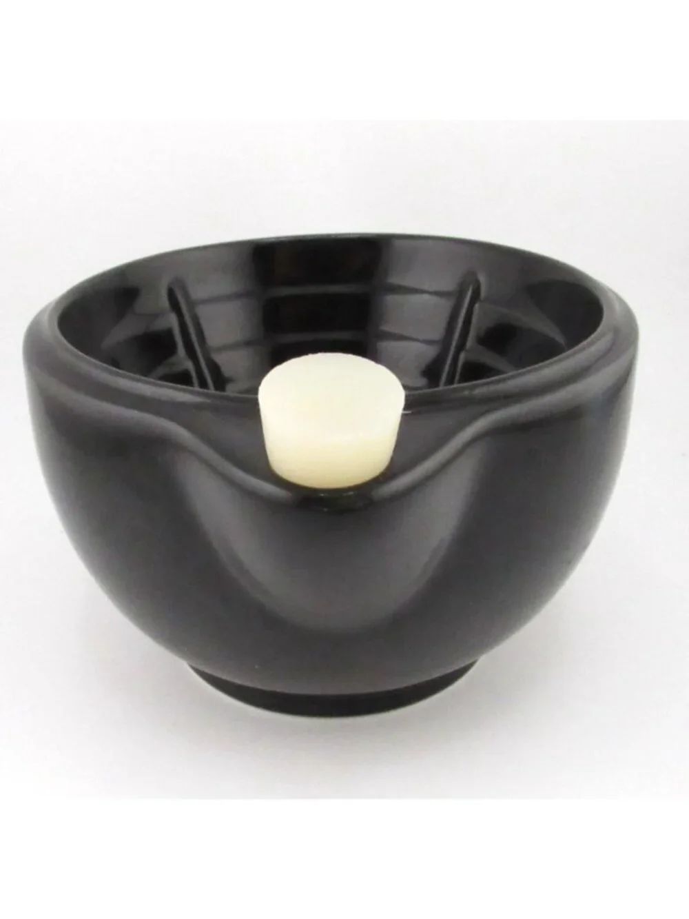QSHAVE Cermamic Shaving Cream Warmer Scuttle Bowl, Black Men's Barber